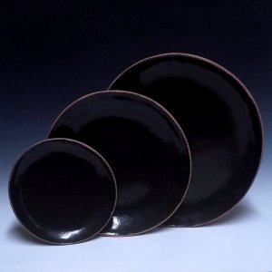 Round Plate Set, Black