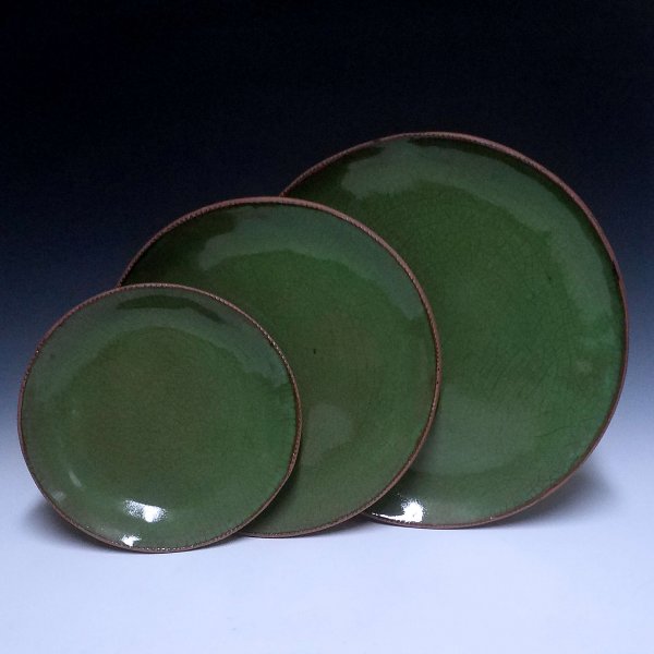 Round Plate Set, Green